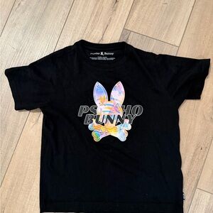 Psycho Bunny Boy's girls 100% Pima Cotton graphic print T-Shirt Size M 10 12
